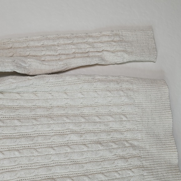 St. John's Bay Cable Knit Crewneck Sweater - Off-White - Picture 11 of 11